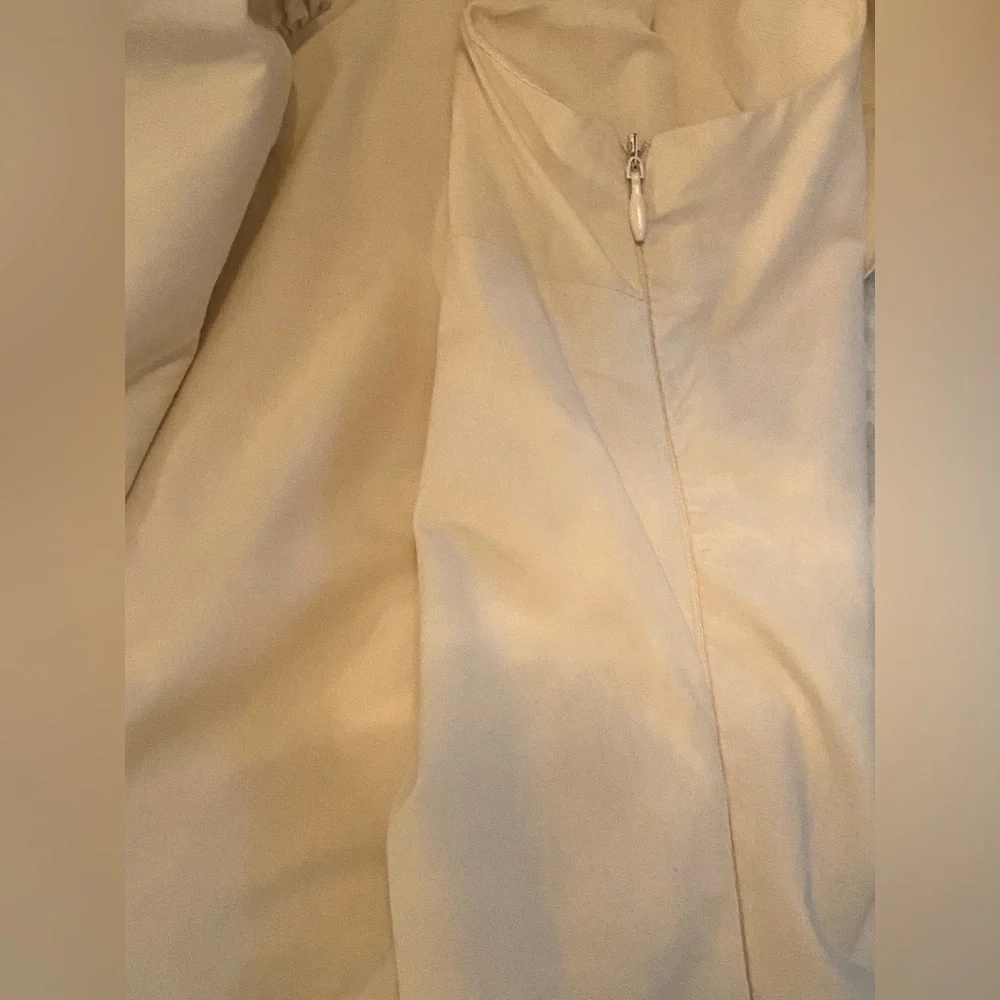 English Factory Cotton Tiered Midi Dress Ruffle V-Neck Cream SKU353 - Picture 8 of 12